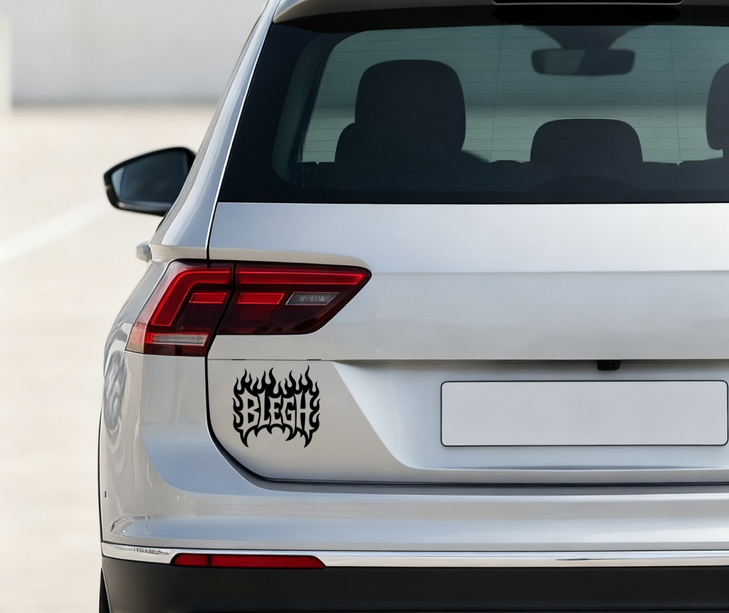 BLEGH Flame Vinyl Decal | Heavy Metal Decal Sticker