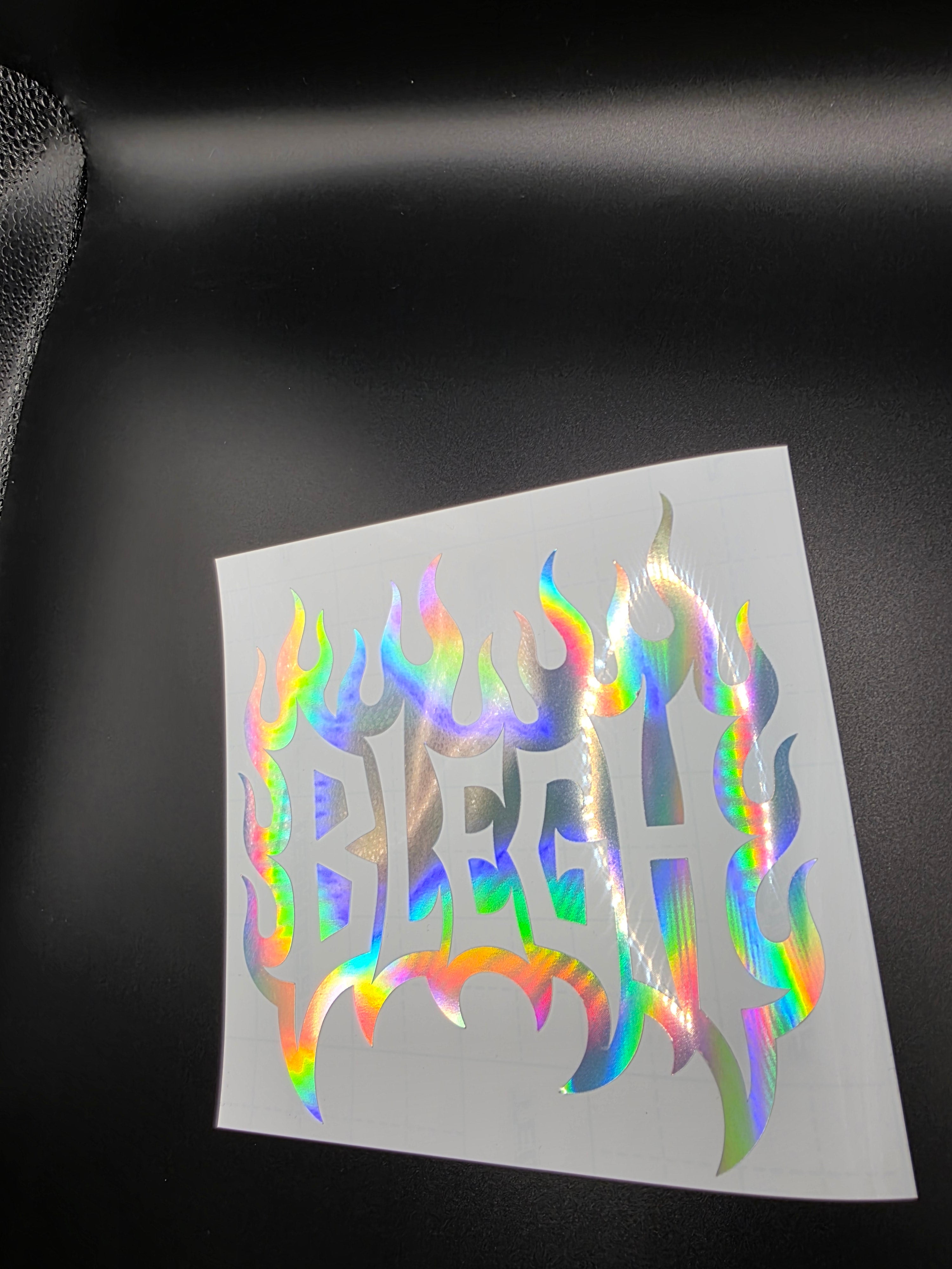 BLEGH Flame Vinyl Decal | Heavy Metal Decal Sticker