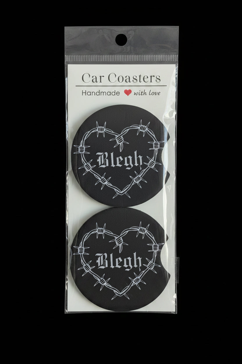 Blegh car coasters
