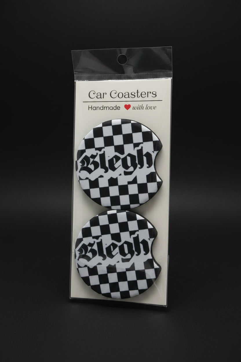 Blegh car coasters