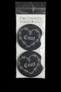 Alternative sweary car coasters